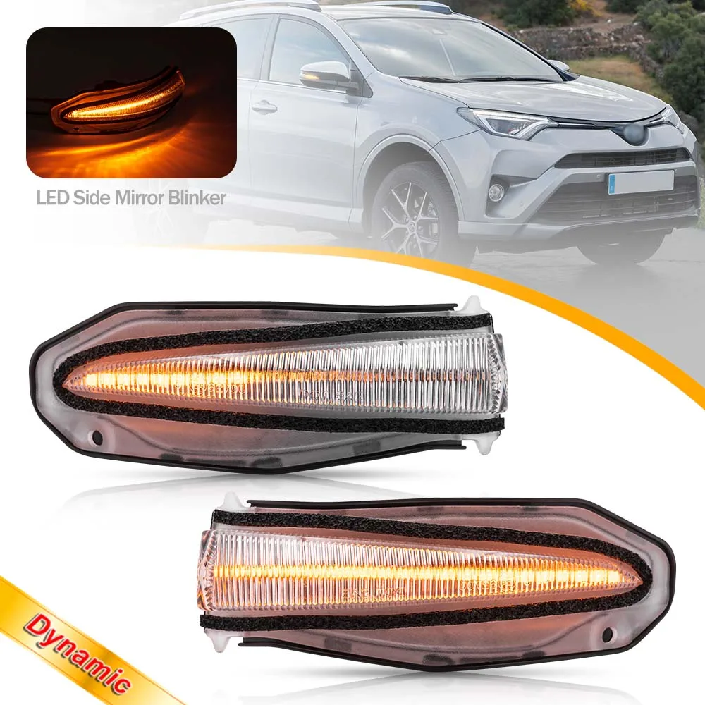 

For Toyota RAV4 2013 2014 2015 2016 2017 2018 Sequential Side Mirror Indicator Lights Dynamic Turn Signal Lamps