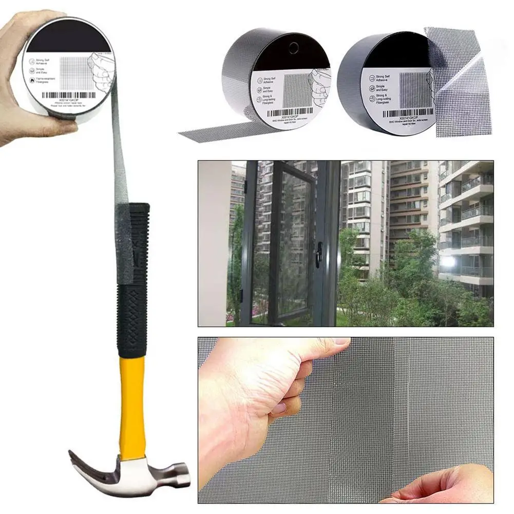 Window Net Anti-mosquito Mesh Sticky Wires Patch Repair Tape Summer Screen Window Door Mosquito Netting Patch Repair Broken Hole