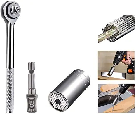1/4 ''-3/4'' (7-19Mm) đa Chức Năng Ratchet Cờ Lê Lực Adapter Set 3, Sửa Chữa Xe Máy Cơ Tự Làm Dụng Cụ Ổ Cắm Đa Năng Quà Tặng