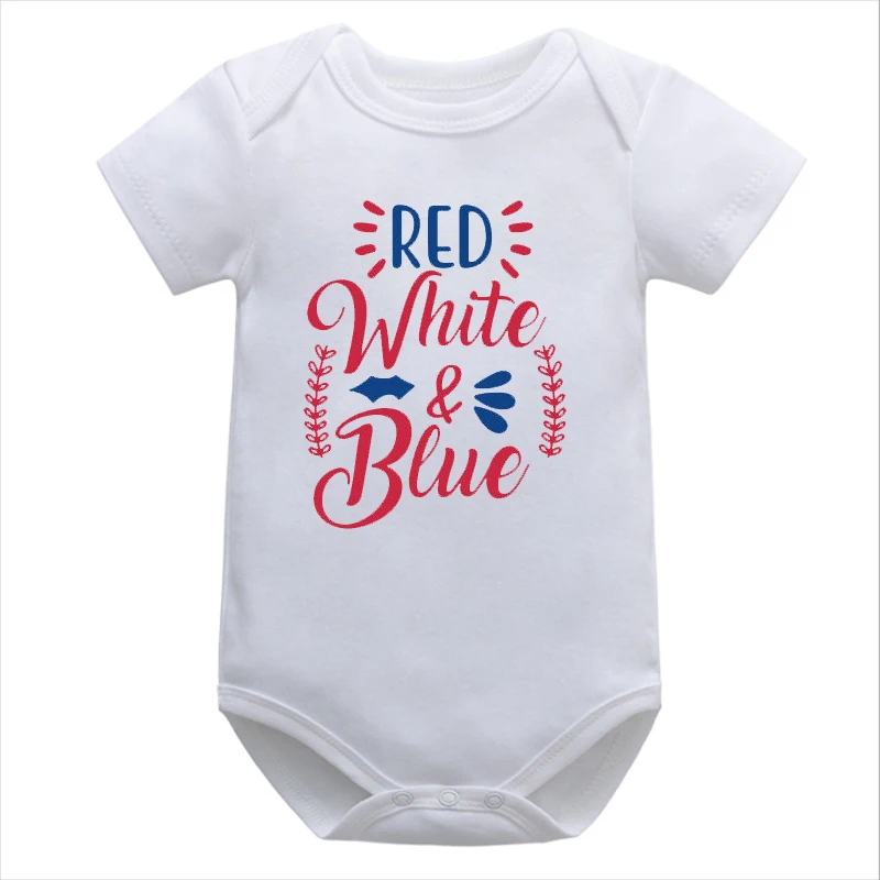 

Red White Blue Baby Boy Clothes Newborn American 4th of July Baby Bodysuits 2021 Independence Day Clothes Fashion Cotton