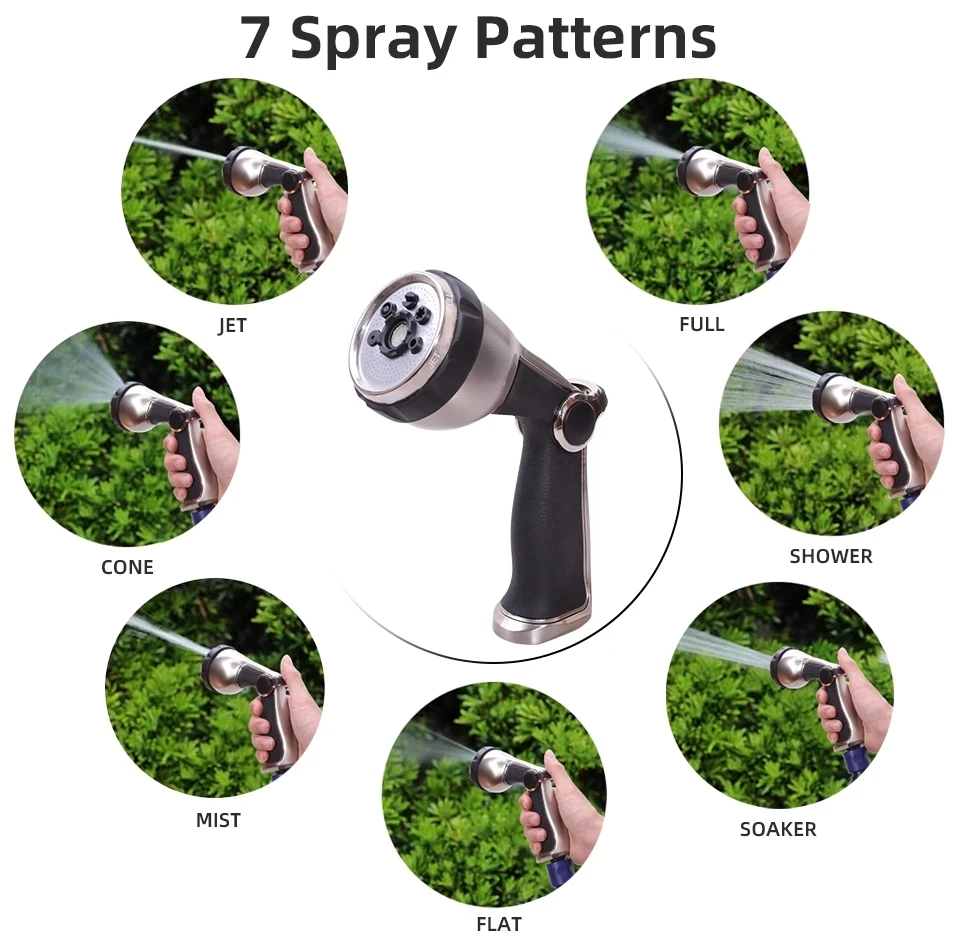 YARDEEN 7 Pattern Garden Water Gun Mutifunctional Household Water High Pressure Tube Nozzle Spraying Sprinkler Tools