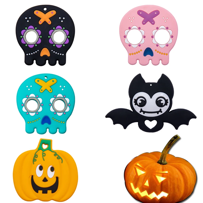 

Bite Bites 1PC Baby Teether Halloween Style Teether Food Grade Silicone NO BPA Nursing Pendant DIY Teething Toys For Teeth