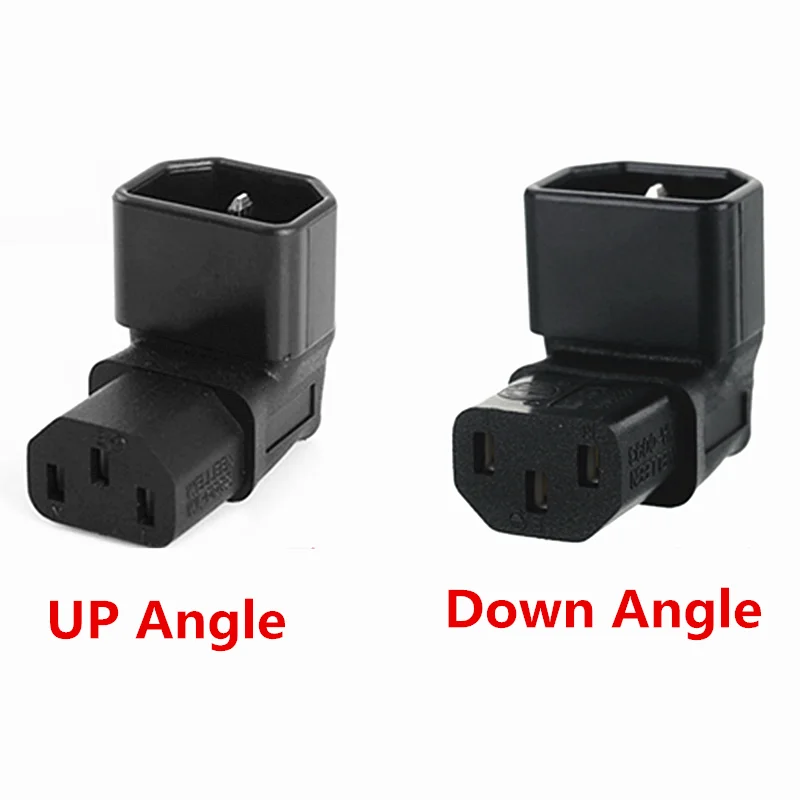 IEC 320 C13 to C14 AC Plug Converter, C14 to C13 Up/Down Angle Power Adapter Plug, 3Pin Female to Male 10A 250V