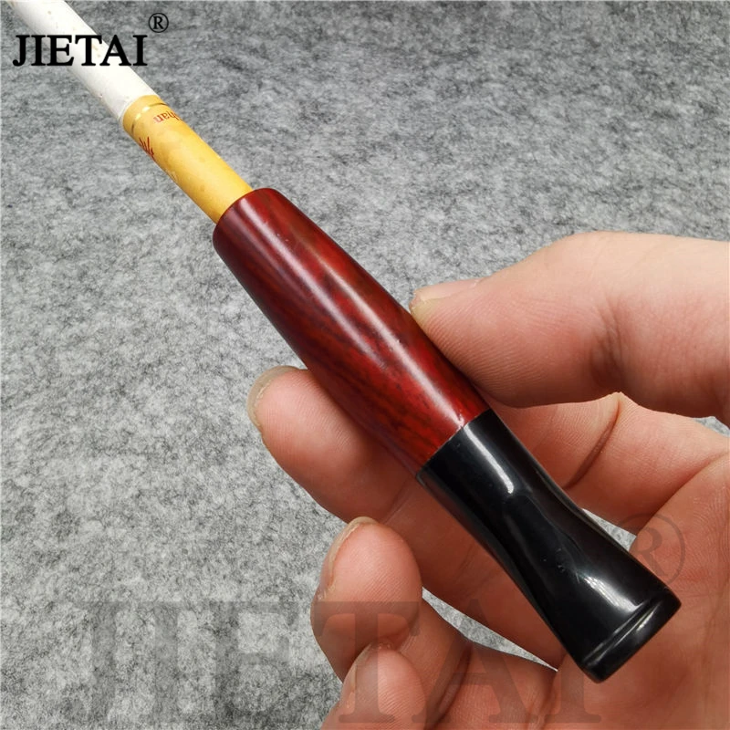 Redwood Pipes Straight Type Activated Carbon Filter Cigarette Holder Wood Smoking Pipe Portable Smoke Mouthpiece