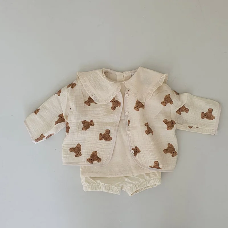 Newborn Baby Boy Girl Cotton Linen Cardigan Infant Toddler Coat Child Breathable Jacket Summer Spring Autumn Baby Clothes 0-3Y image 4