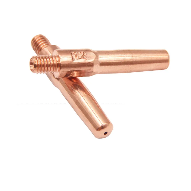 2pcs/Lot CO2 Welder Machine Gun Accessories 0.8 / 1.0 / 1.2 Length 45mm Copper Welding Conductive Nozzle Wire Feed Contact Tip