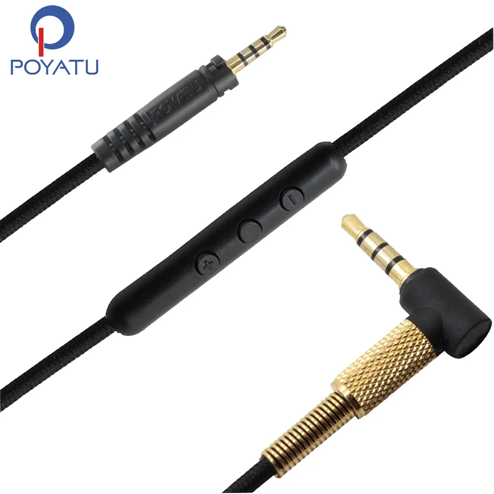 

Усовершенствованный кабель POYATU для Sennheiser HD458BT, шнуры с микрофоном и пультом дистанционного управления громкостью 3,5 мм до 2,5 мм, штекерные Аудиокабели