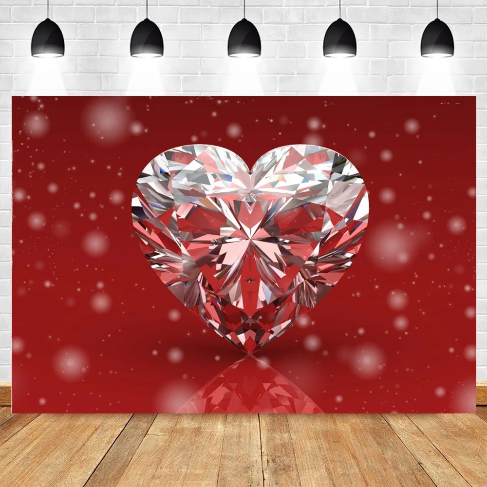 

Valentine's Day Background Vinyl Glitter Bokeh Diamonds Love Heart Photography Backdrop Photophone Wedding Photocall Photophone