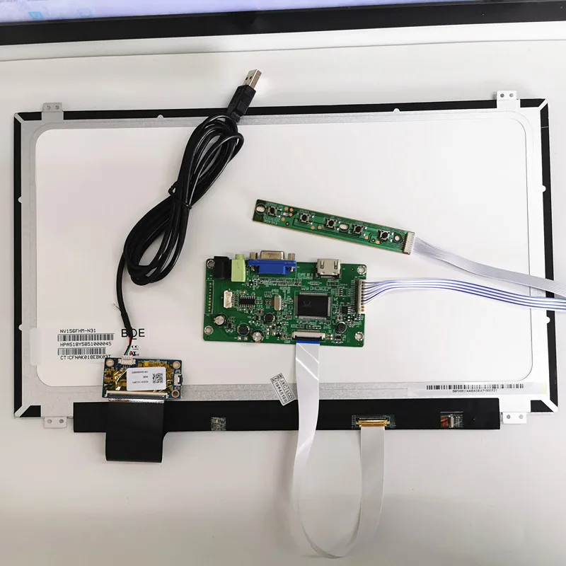 Imagem -02 - Módulo de Tela de Toque Capacitivo Tela Lcd Kits Faça Você Mesmo Plug And Play Linux Android Windows 10 Raspberry Pi3 15.6 1920x1080