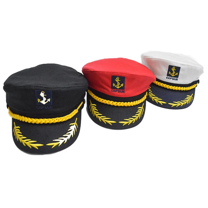 Adjustable Cap Navy Marine Admiral Caps for Men Women Adult Military Hats Yacht Boat Skipper Ship Sailor Captain Hat Costume