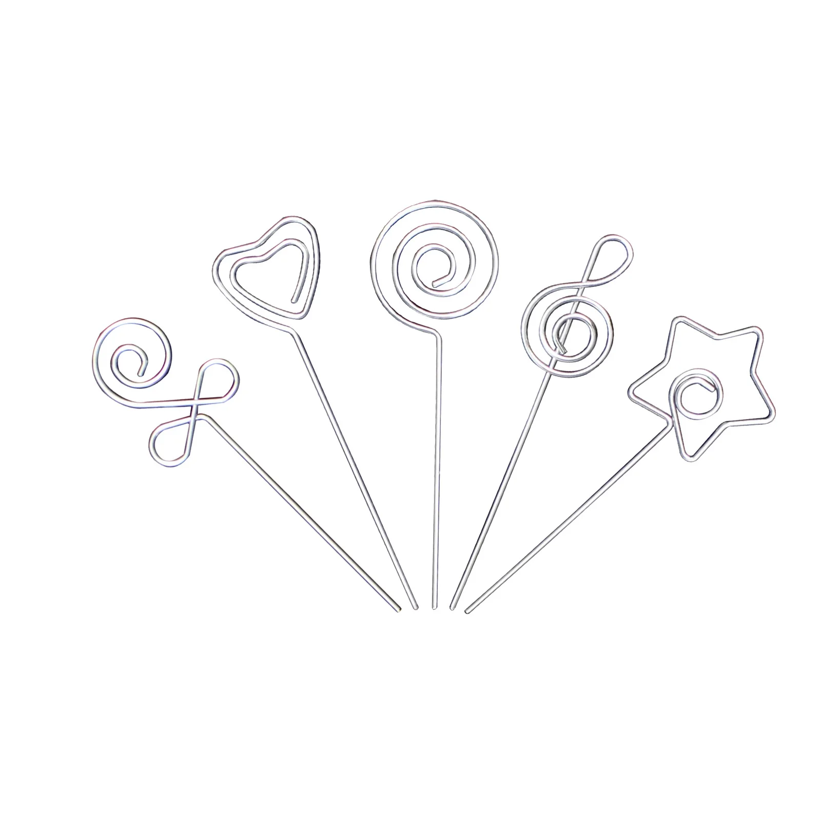 Lot 10pcs DIY Craft Metal Wire Memo Clip Photo Holder Clay Cake Clamp Accessories Anti Rust Rod Name Card Stand Picture Display