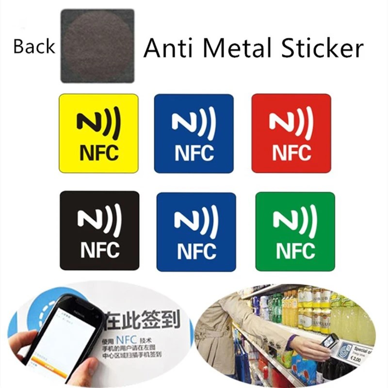 1pc/lot NFC 213 Anti Metal adhesive label Tag PET Material sticker for Android and Iphone