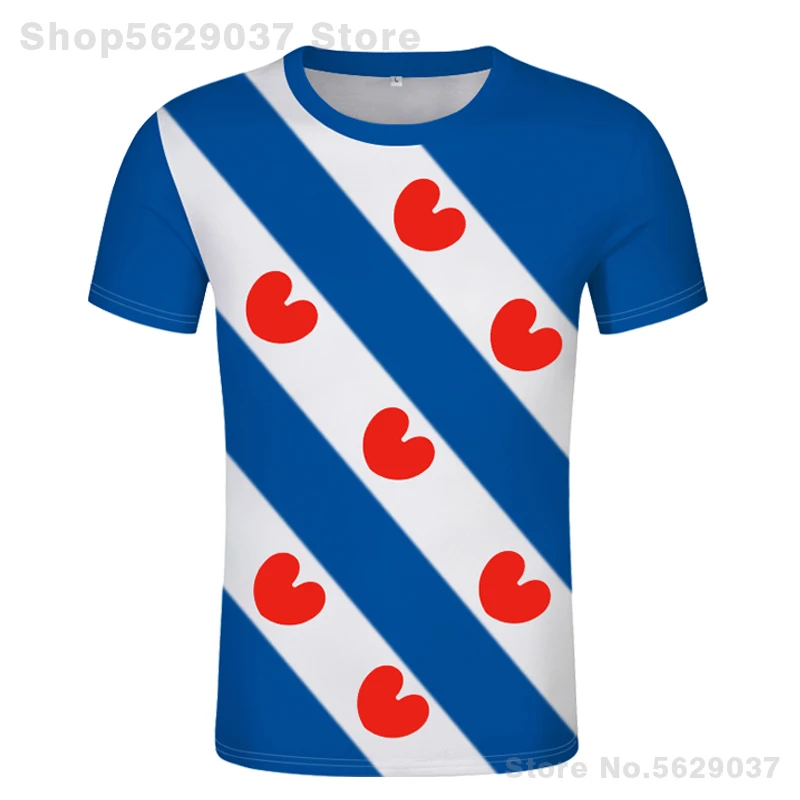 Friesland Shirt Free Customized Hemd Name Number Leeuwarden T-Shirt Drachten Sneek Dokkum Print Flag Nederland Fryslan Clothing