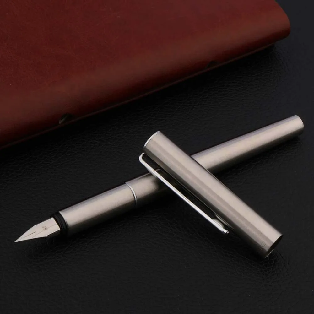 

new High quality stainless steel fountain Pen 0.38mm signature pen calligraphy pen Stationery Office school supplies Writing