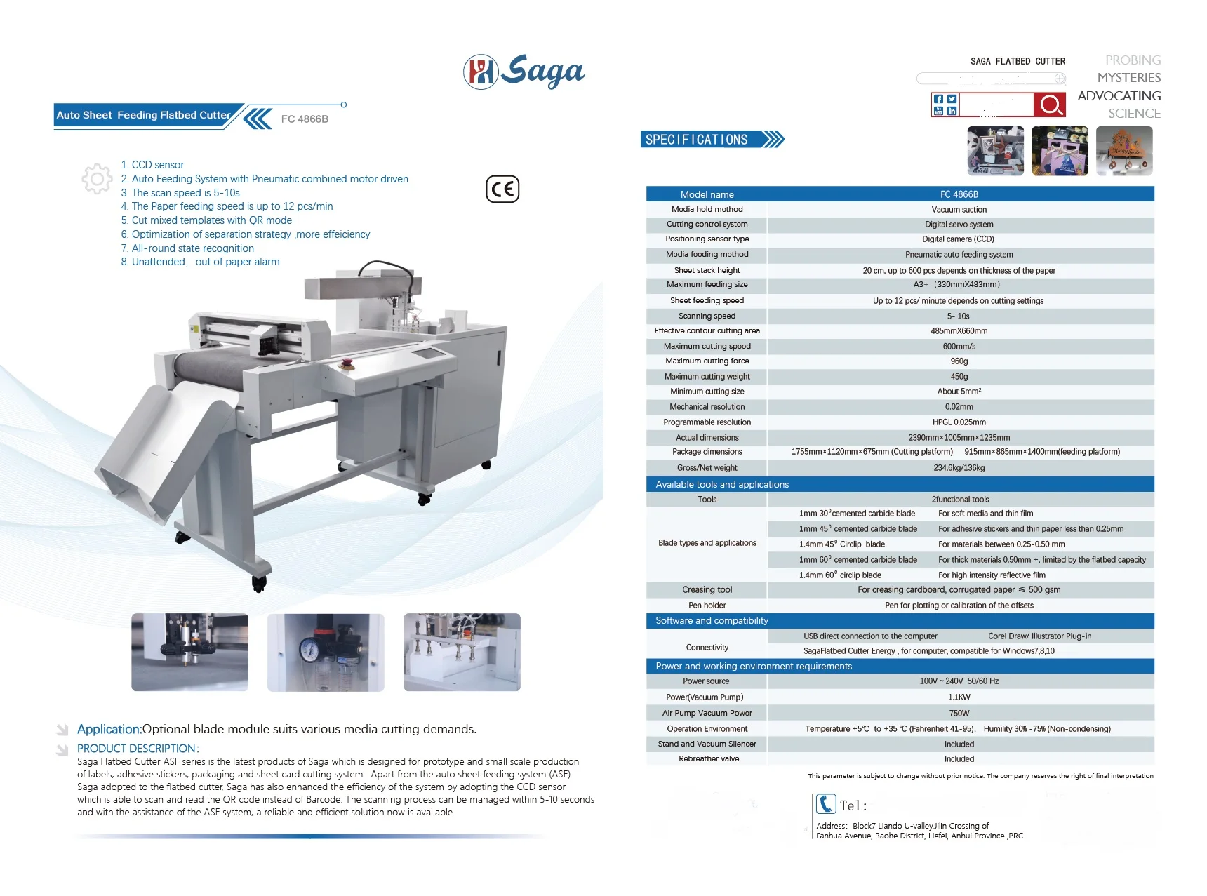 Sensor CCD Pemotong Flatbed Pengumpanan Otomatis Baru