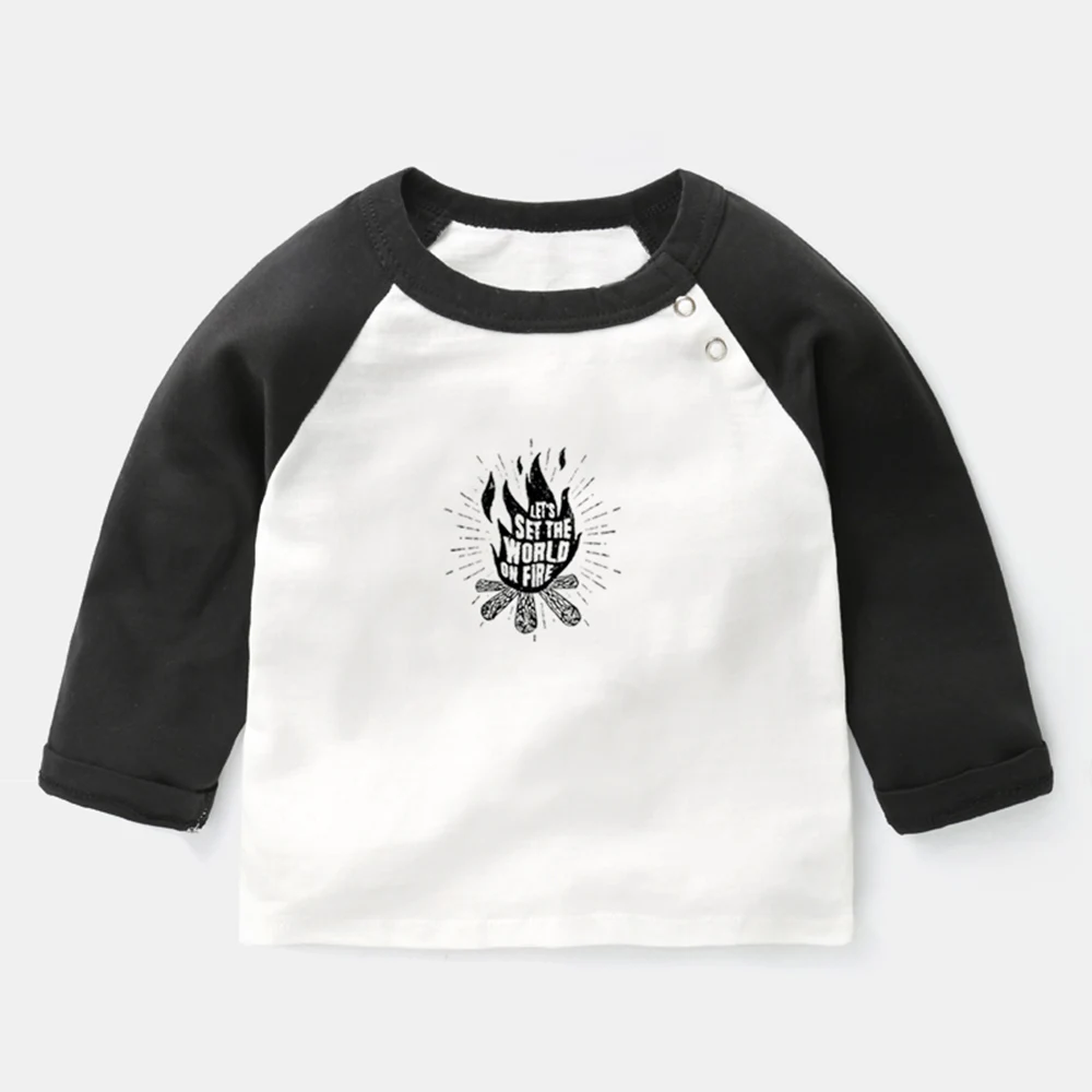 

Set the World on Fire Make Today Amazing Come Together Design Newborn Baby T-shirts Toddler Raglan Color Long Sleeve Tee Tops