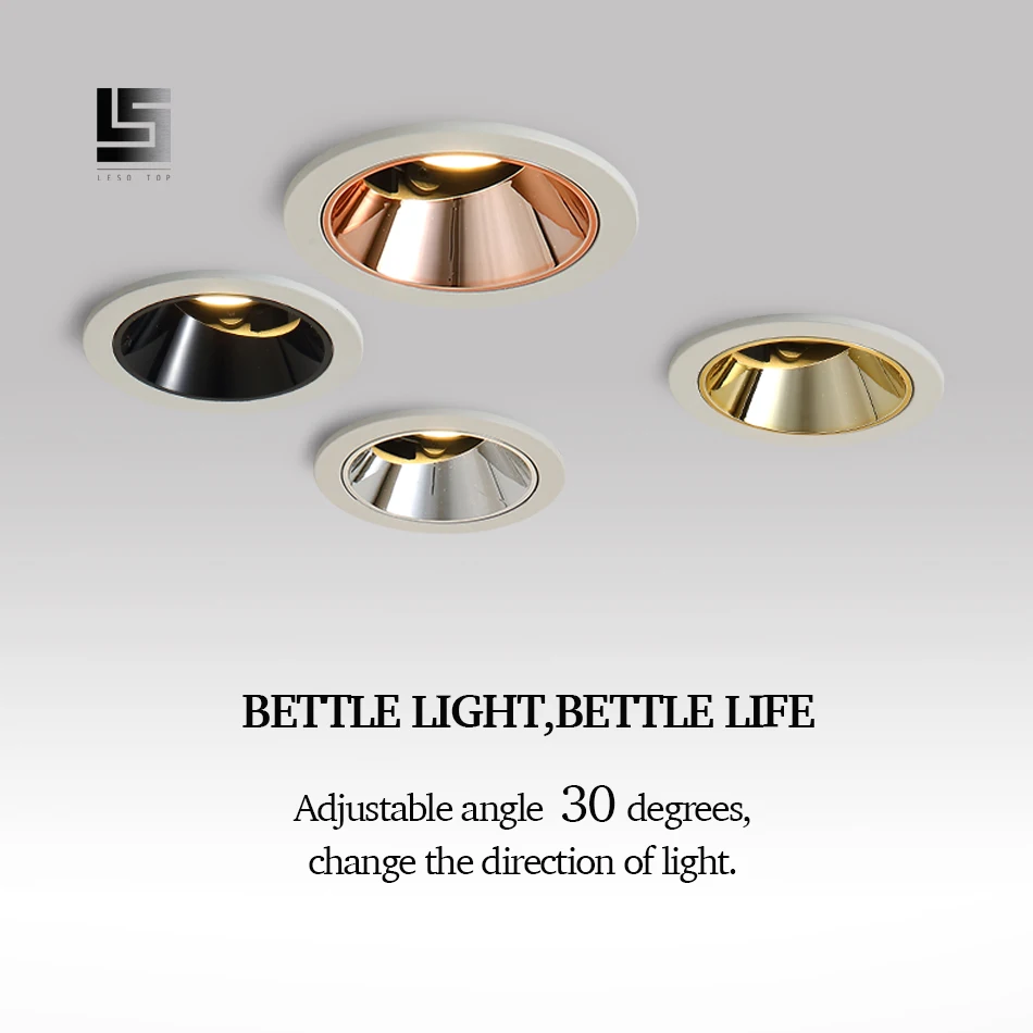 LUCE da incasso a LED Da Incasso HA CONDOTTO LA Luce del Punto del Soffitto 9w 12w COB high-end per la casa negozio hotel di ingegneria villa di illuminazione interna