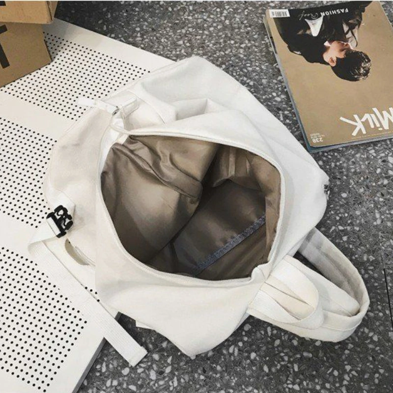 Backpacks Solid Couples Unisex Large Capacity Canvas School Bags Travel Casual Harajuku Ins High Street Design Ulzzang