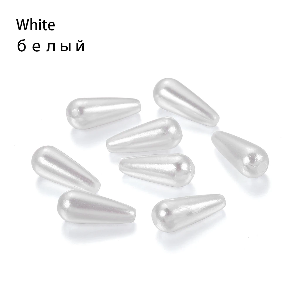 100pcs/lot Waterdrop Teardrop Pearls Round Plastic ABS Imitation Pearl For DIY Earring Pendant Jewelry Findings Making Supplies