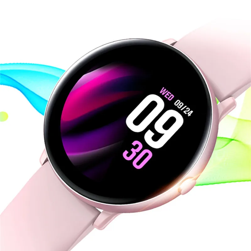 ผู้หญิงสมาร์ทวอท์ช Heart Rate สร้อยข้อมือกีฬาสายรัดข้อมือฟิตเนสสายรัดข้อมือ Bluetooth กันน้ำ HD บาง Smartwatch