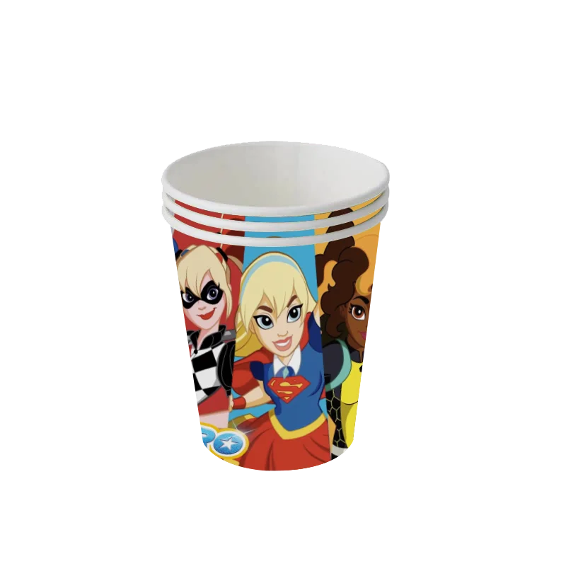 Super Girl Birthday Party Decorations Game DC Hero High Superhero Theme Supplys Banner Cups for Kids