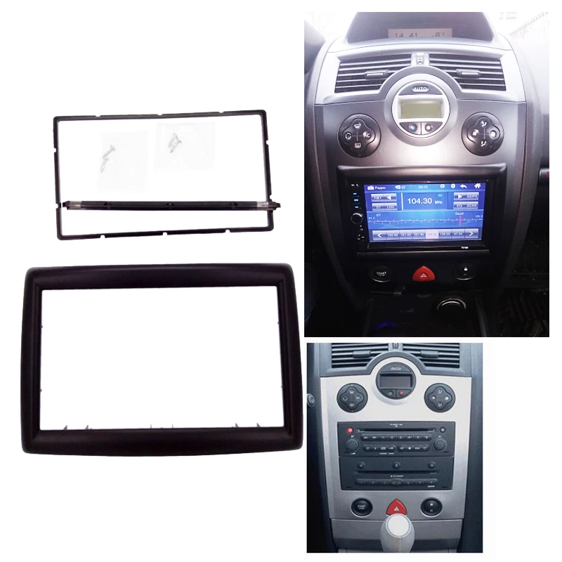 2Din / 2 din Frame For RENAULT Megane II 2003-2009 DVD Stereo Fascia Panel Plate Mounting Dash Installation Trim Kit Bezel