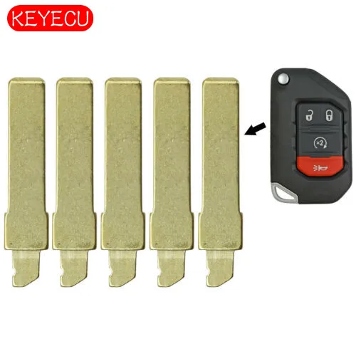 KEYECU 10PCS Flip Remote Key Blade for 2018 2019 Jeep Wrangler 68292944AA OHT1130261