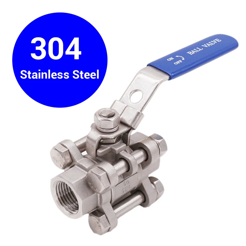 

304 Stainless Steel Ball Valve Three-Piece Design Homebrew Ball Valve Full Port 1/2"NPT Brewer Hardware