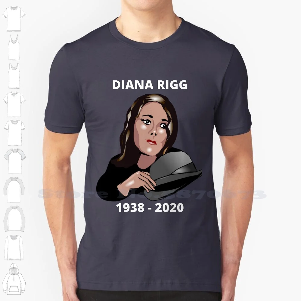 Diana Rigg 1938 2020 100% Cotton T-Shirt Rip Diana Rigg Dame Rigg Dame Rigg Fan Art Gear Rip Rest In Dame Diana