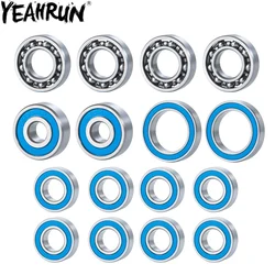 YEAHRUN 16PCS Blue Bearing Kit for All Axial SCX-10.2 Ar44 Axles SCX10 II 1/10 RC Crawler Car Bearing Upgrade Parts