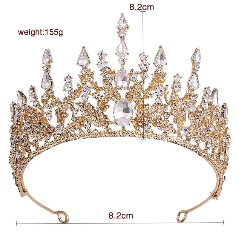 Bruiloft Kroon Haaraccessoires Vintage Barok Hoofdbanden Crystal Tiaras Bruid Noiva Hoofddeksels Bruiloft Feest Diadeem Voor Vrouwen