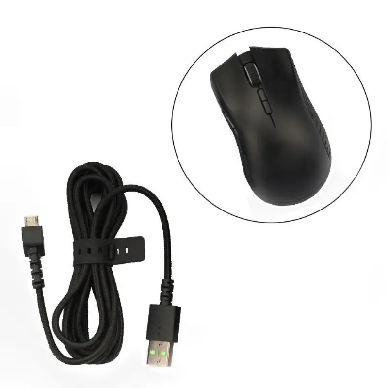 Durable Nylon Braided USB Mouse Cable Line for Razer Wireless Mouse