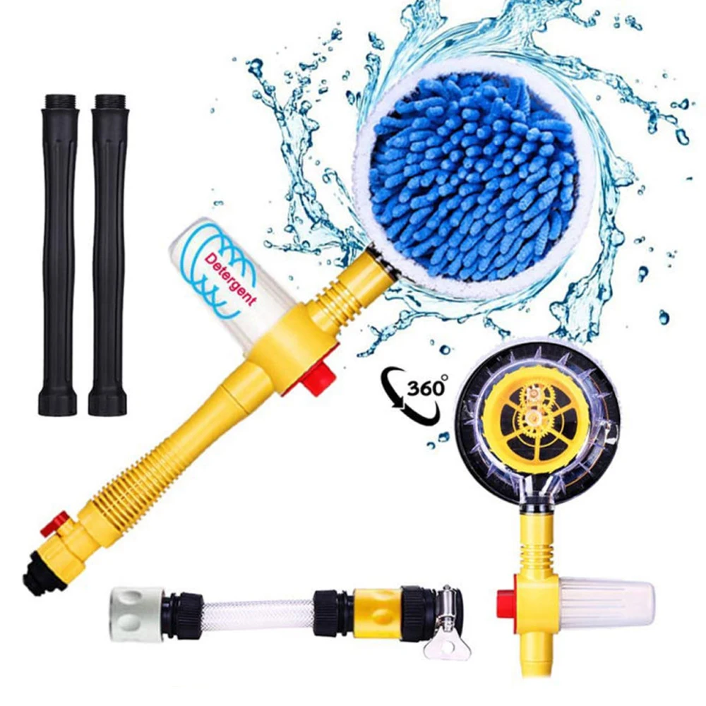 

Detachable Car Cleaning Brush 360°Rotating Brush Head Auto Wash Brush Vehicle Clean Accessories Kit For Home Garden SUV Truck