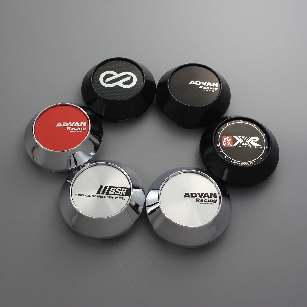 4pcs/lot 68mm car styling centro rodas advan racing silver center cap for enkei ssr xxr clip 62mm/2.44 inch with steel ring