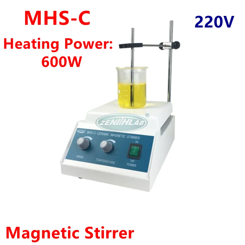 

2022 New Product Ceramic Magnetic Heated Stirrer With Stir Bar MHS-C Heating Power 600W Ceramic Platforms Magnetic Mixer 220V