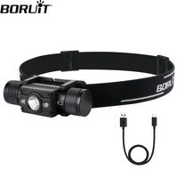 BORUiT HP300 L2 LED Headlamp 7-Mode Powerful Headlight Type-C Rechargeable 18650 Waterproof Head Torch for Camping Hunting