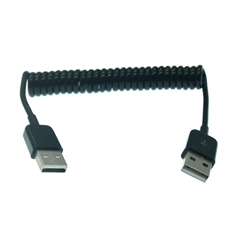 1M/3M USB 2.0 Type A Male to Female Extension Cable Curl Spring Unique Computer Short Cable Black replacement Accessories