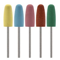 MAOHANG 5pcs/lot Rubber Silicone Nozzle Ceramic Milling Burr Nail Art Cutter Polishing Buffer Files Electric Machine Drill Bit