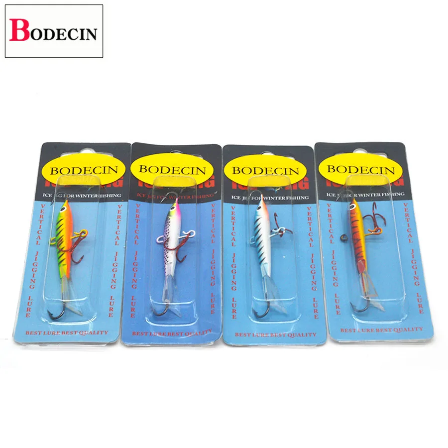 Ice Fishing Lure Hook Tackle Trout Jigging Balancer Hard Metal With Fake/Jig Bait Boxe Winter Wobblers Lead Head 1pcs 83mm/18g
