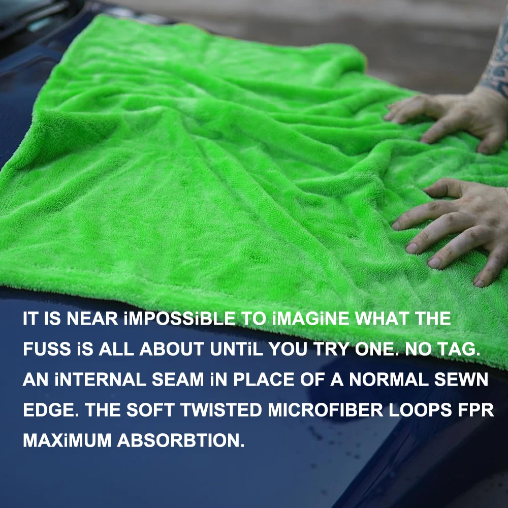 DetailingKing 1200GSM Double Twist Pile Microfiber Drying Towel  Ultra-Absorbency Car Drying Rag for Cars/Trucks/SUVs Detailing