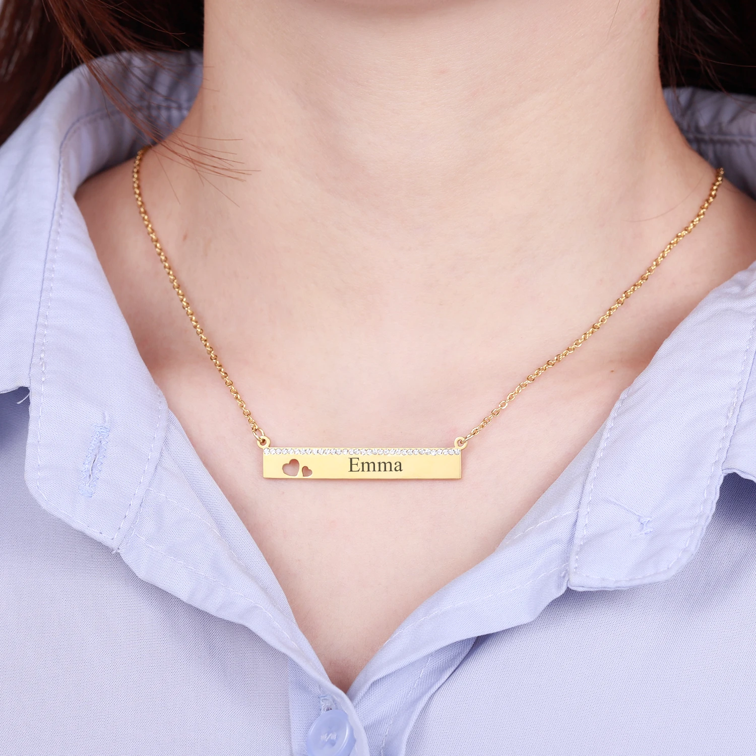 MYDIY  925 Sterling Silver Personalized Engrave Name LOVE Pendants Custom Necklace for Women Men Baby Child Mom Fashion Jewelry