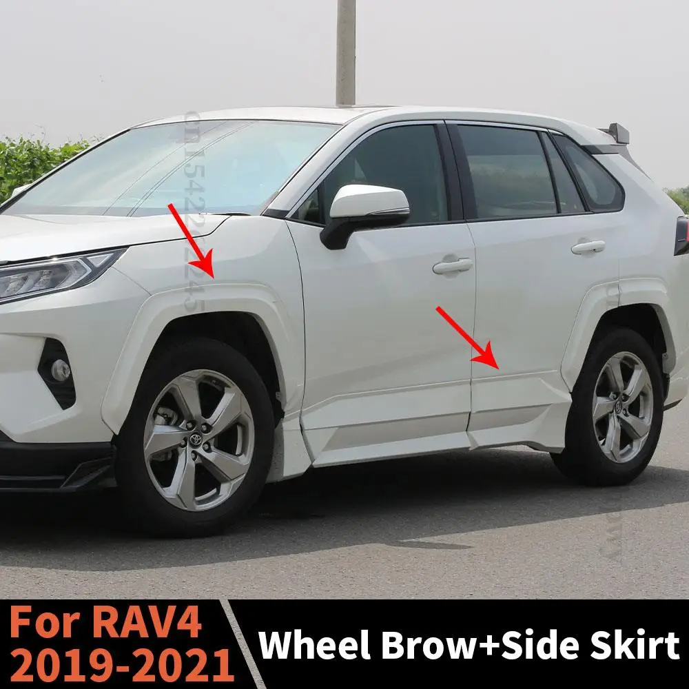 

Body Kit Accessories Decoration Extension New Style Sticker Cover Wide Body Wheel Brow Side Skirt For Toyota RAV4 2019 2020 2021