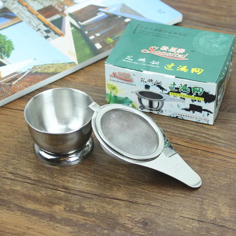 [GRANDNESS] Saringan Teh Stainless Steel Lipin & Stand Boling Stainless Steel