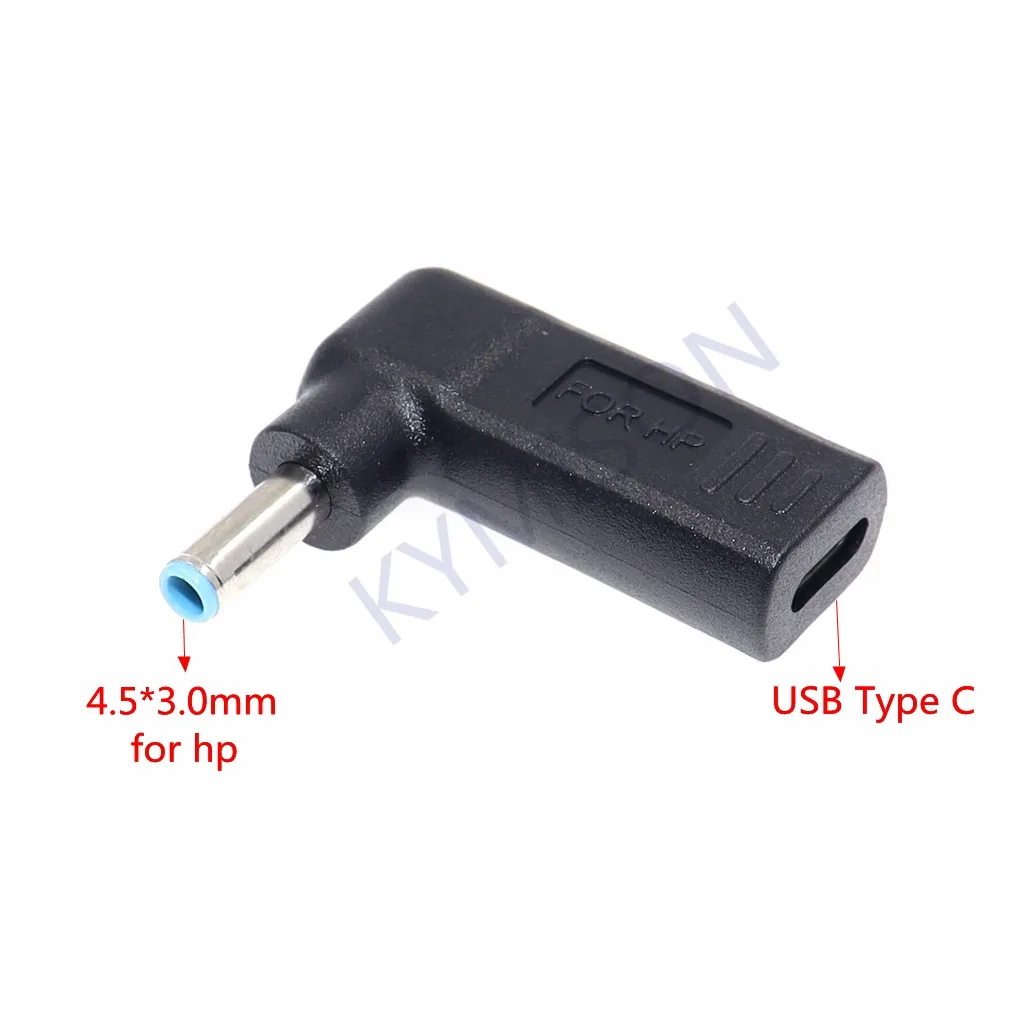 USB Type C Plug Dc Jack Power Adapter Converter USB-C Female to 4.5x3.0mm Male With Pin For HP Laptop Adapter