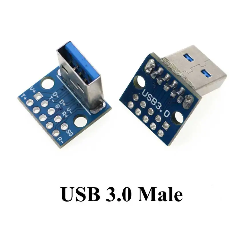 1piece Type A USB 2.0 3.0 Male Female Socket Charging Port Connector With Fixing Holes USB Head Vertical Welding Test Board