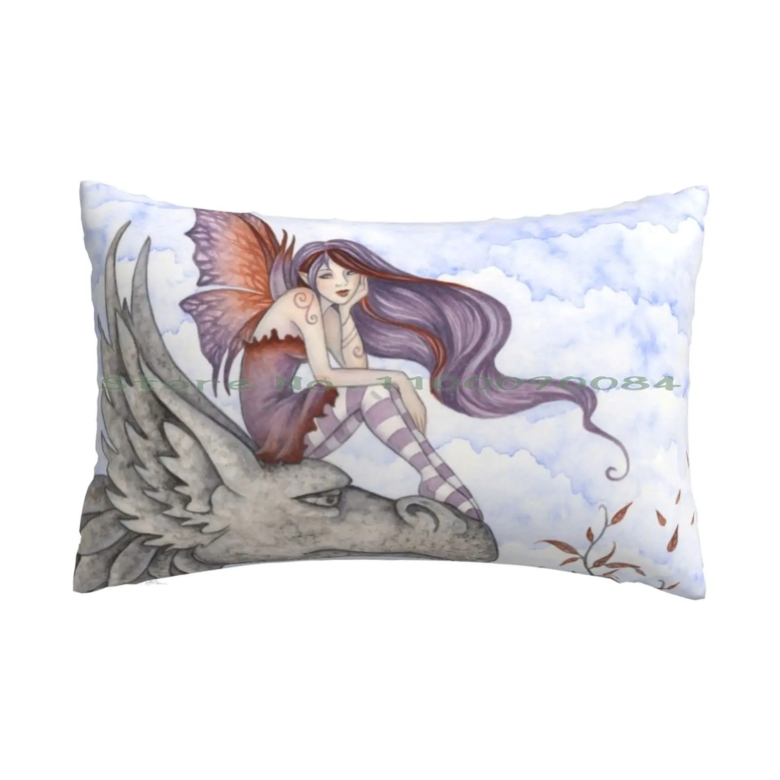 ; S Perch Pillow Case 20x30 50*75 Sofa Bedroom Amy Brown Fairy Fairie Fantasy Griffin Gargoyle Dragon Long Rectangle