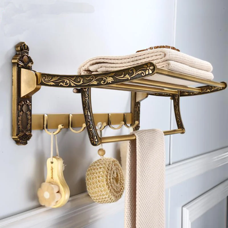 Antique Bath Hardware Accessory Set Aluminum Towel Rack/Ring Paper/Toilet Brushed Toothbrush Cup Holder Corner Shelf Soap Basket