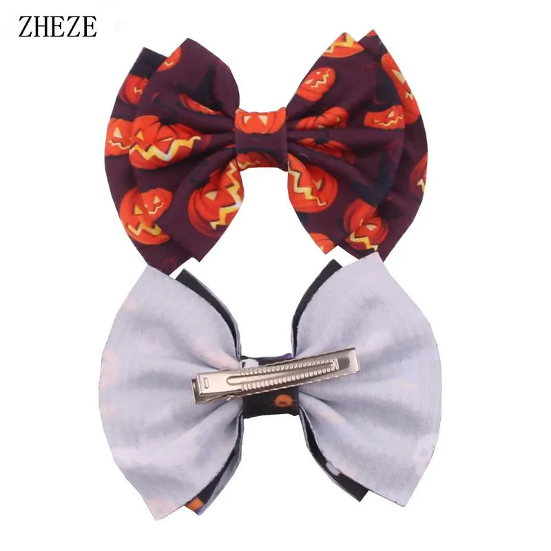 2Pcs/Set Trendy 6" Print Waffle Fabric Bow Hair Clips For Girls Fashion Double Barrettes Festival Kids DIY Hair Accessories