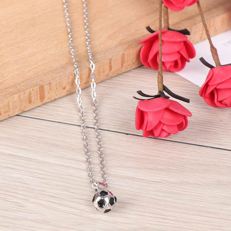 Trendy Football Link Chain Soccer Charm Necklace Pendant Gold Color sport ball Jewelry Men Boy Children Gift Pendant Necklace