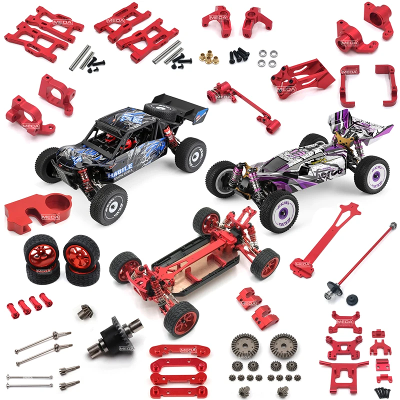 Wltoys 124018/124019/124016 RC Car 1:12 Upgrade metalowe części zamienne 4WD c-type Seat/Tire/Motor Seat/wał napędowy/Tie Rod